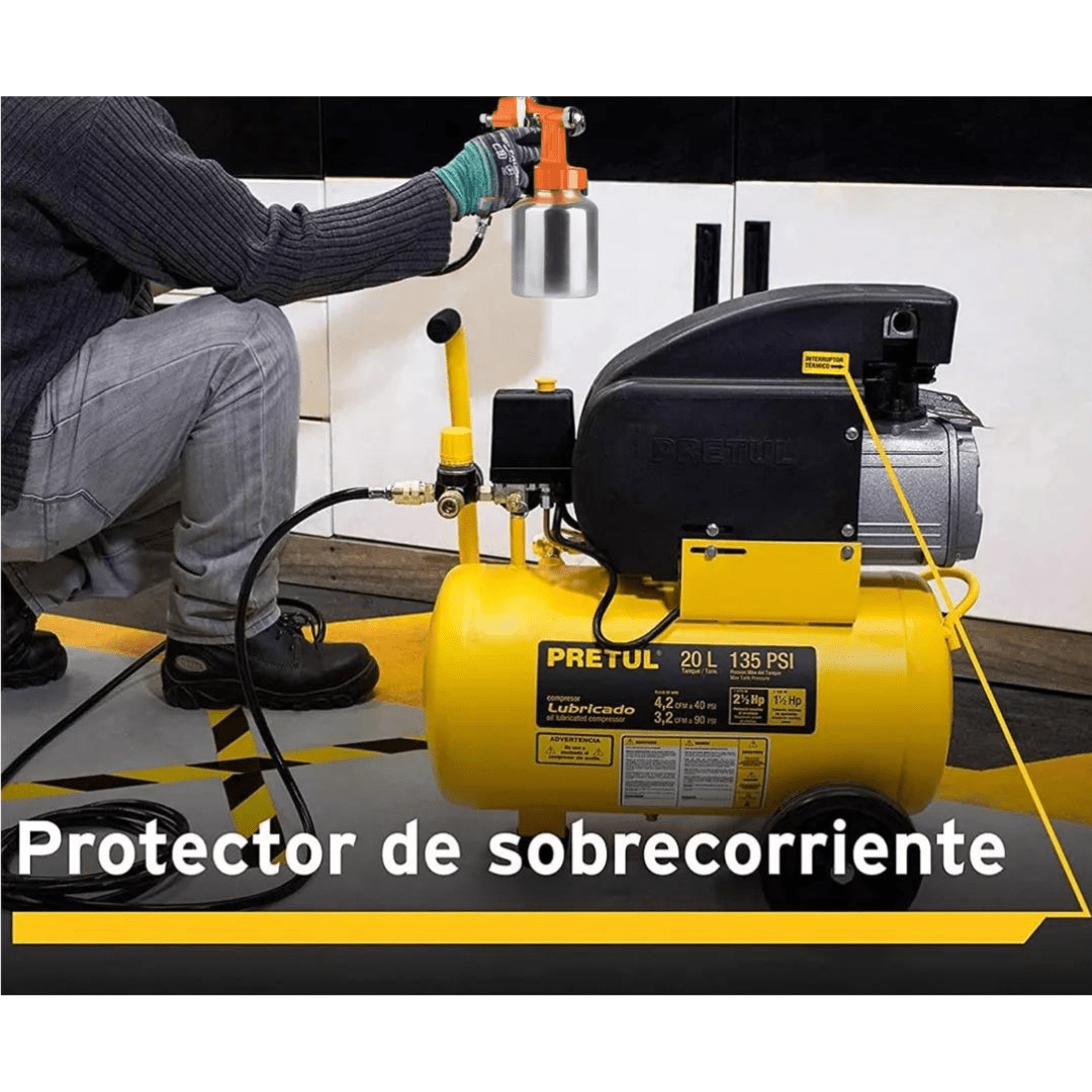 Compresora lubricada de aire 20 L, 220 V/60 Hz, Pretul5