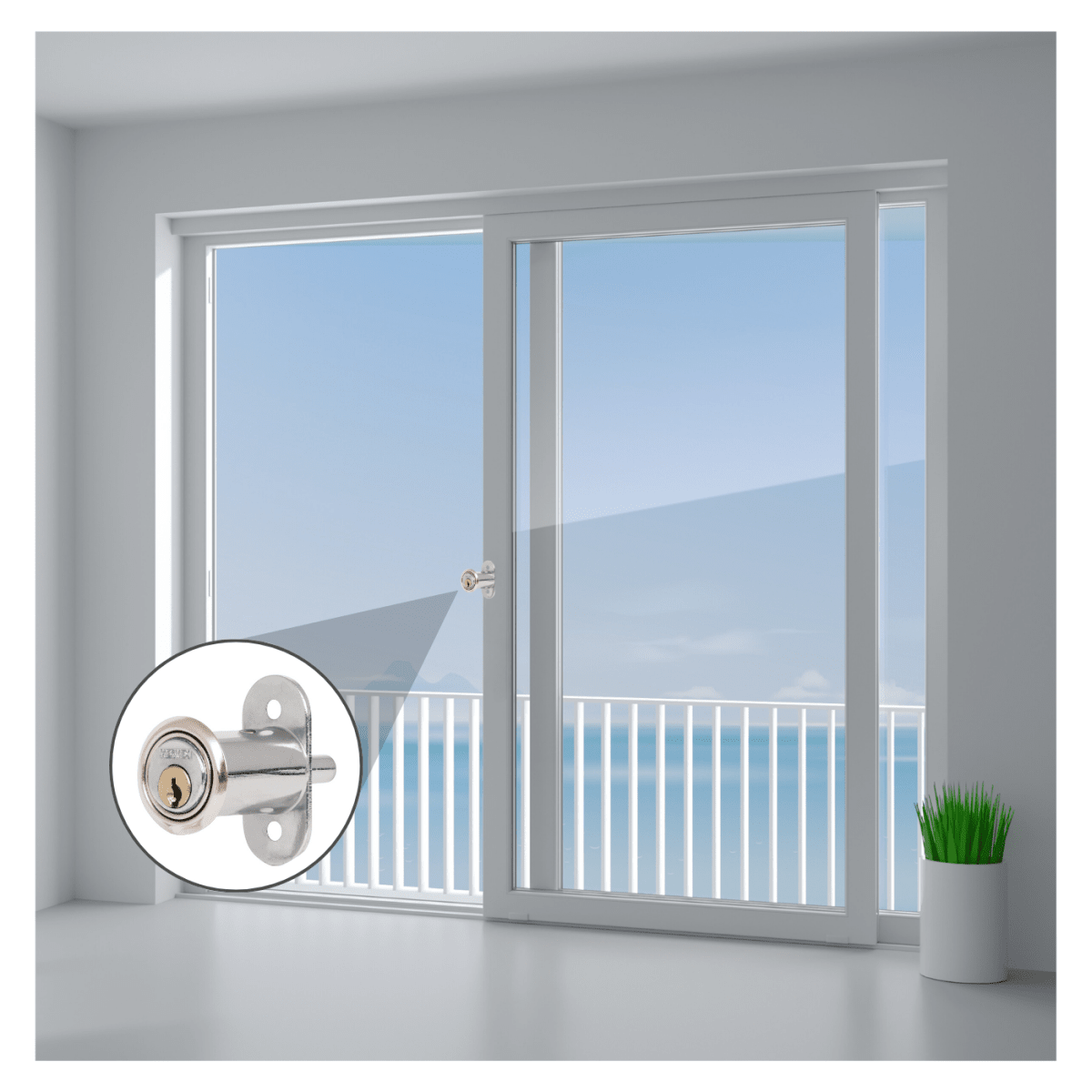 Chapa cerradura para mueble modelo 20 cromo Hermex8