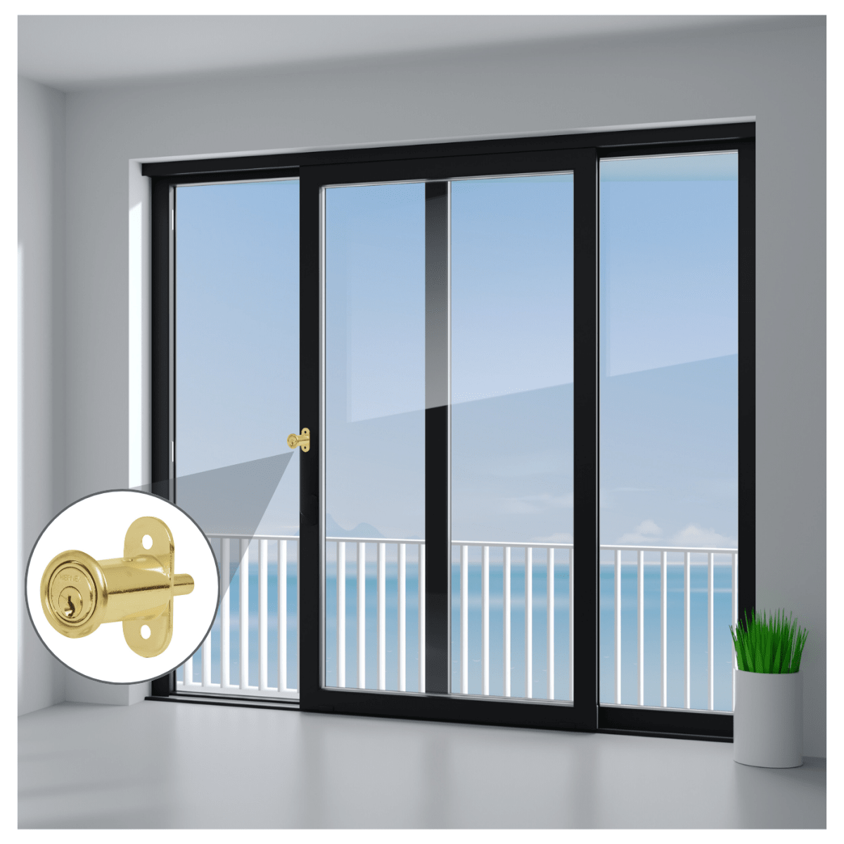 Chapa cerradura para mueble modelo 20 laton Hermex8