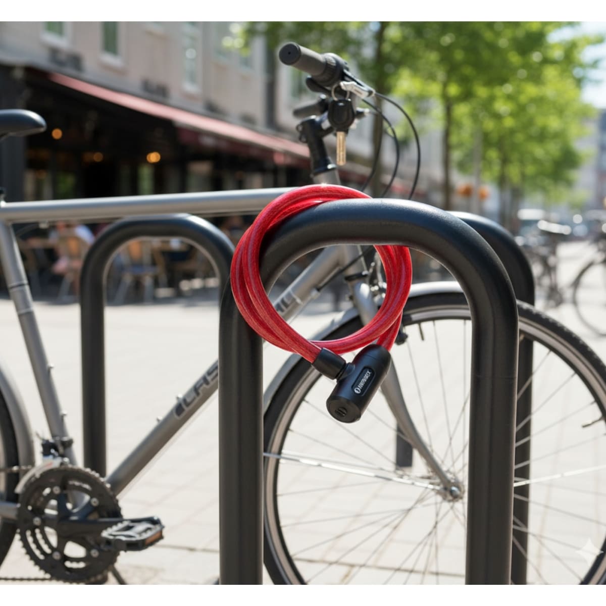 Candado de cable con llave 15mm x 1.20 m para bicicleta hermex4