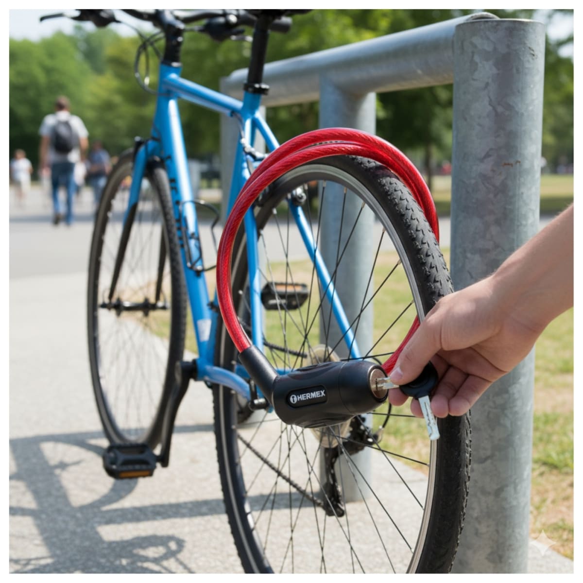 Candado de cable con llave 10 mm x 1.0 m Hermex4