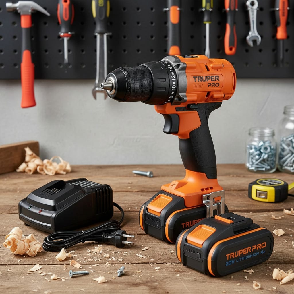 Taladro Atornillador 20V + 2 Baterias 4Ah + Cargador Truper2