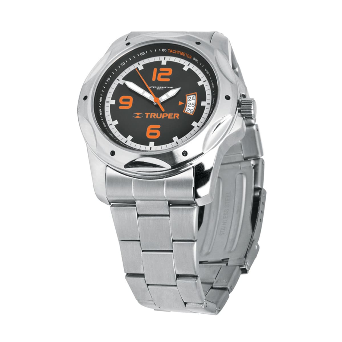 Reloj para caballero acuático correa de acero inoxidable Truper1