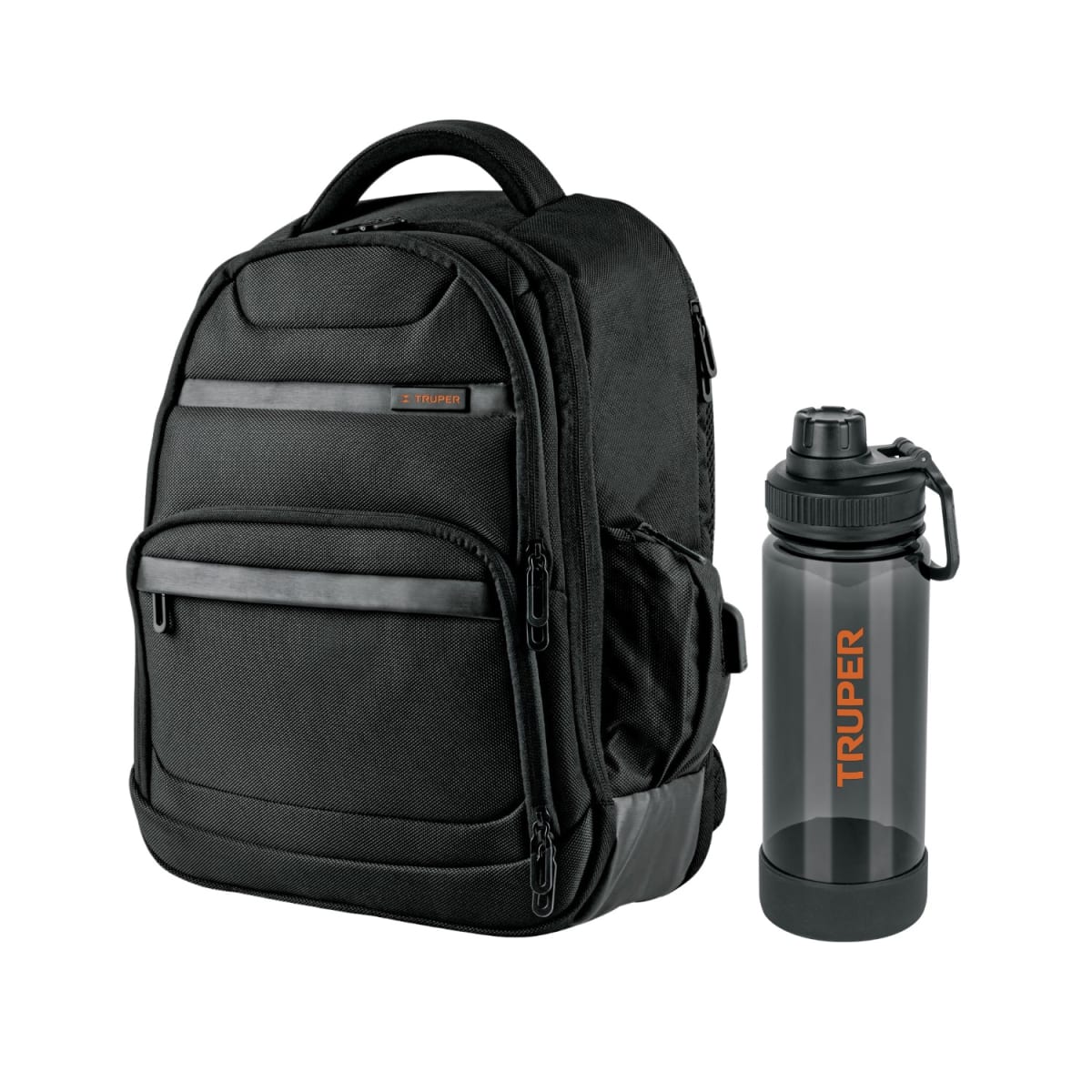 Kit Mochila porta laptop y Tomatodo de plástico Truper1