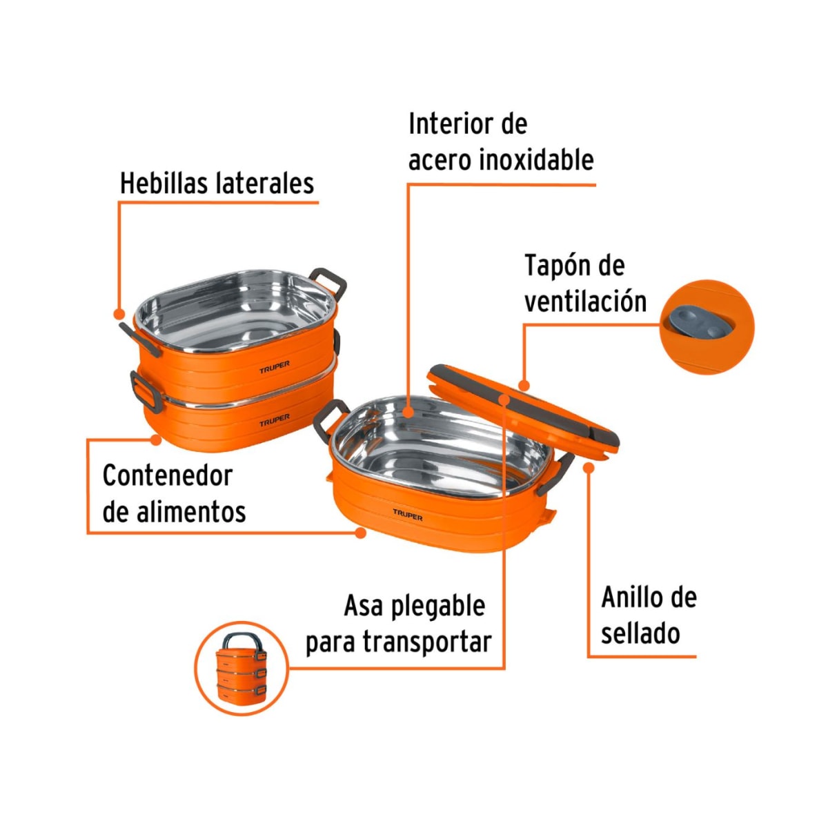 Mochila porta laptop + lonchera térmica + tomatodo Truper5