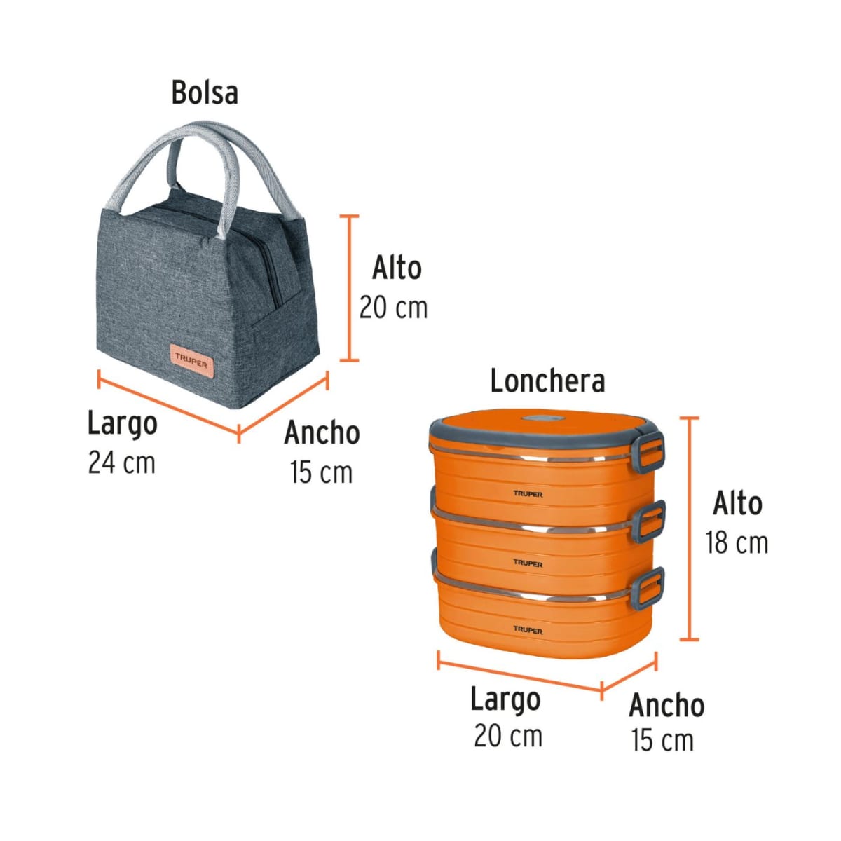 Mochila porta laptop + lonchera térmica + tomatodo Truper6