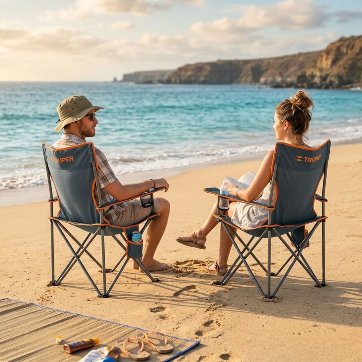 Silla plegable para playa y camping 2 unidades Truper3