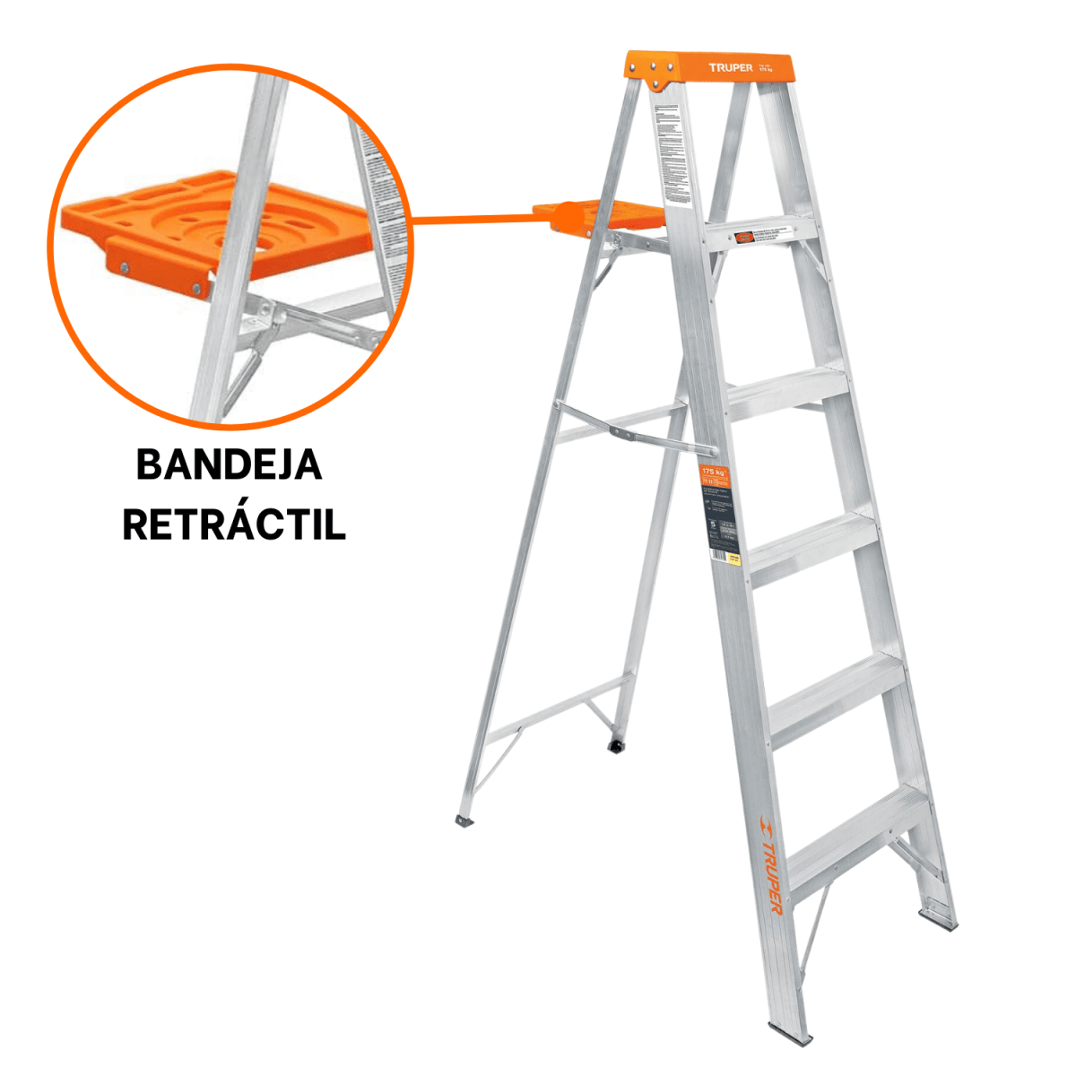 Escalera Tipo Tijera 5 Peldaños Soporta 175 Kg Truper6