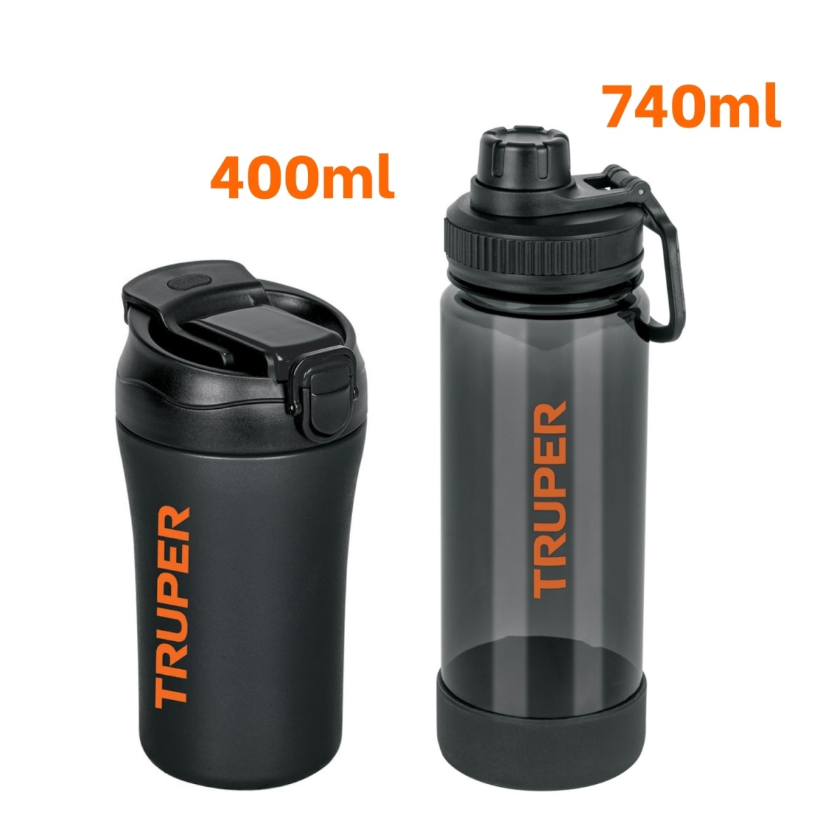Termo de Acero Inoxidable 400ml + Tomatodo de Plástico 740ml Truper2