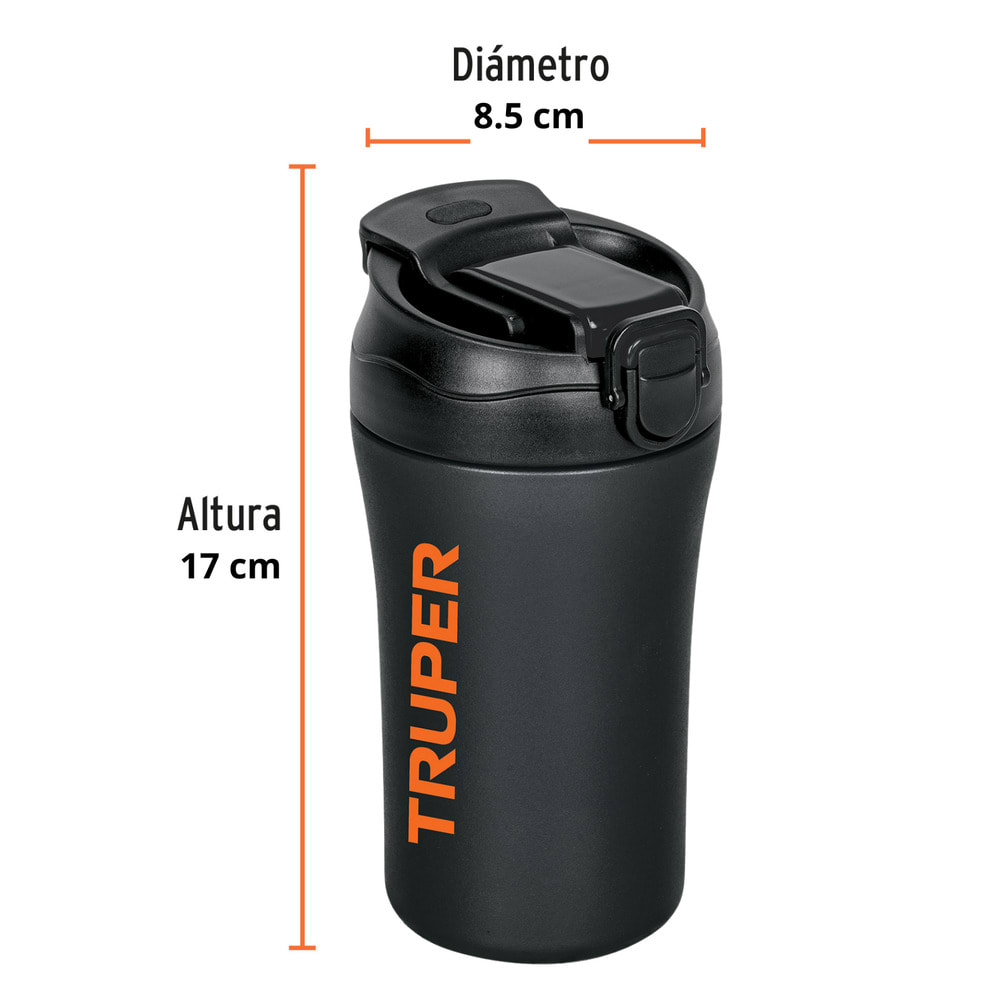 Termo de Acero Inoxidable 400ml + Tomatodo de Plástico 740ml Truper8