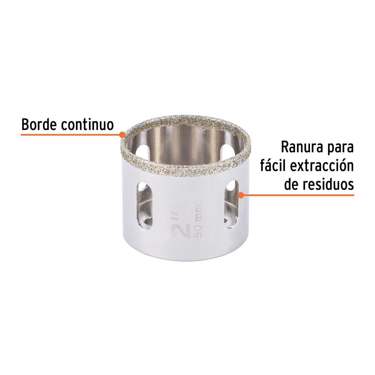 Sierra copa con diamante 2´´ borde continuo, Truper3