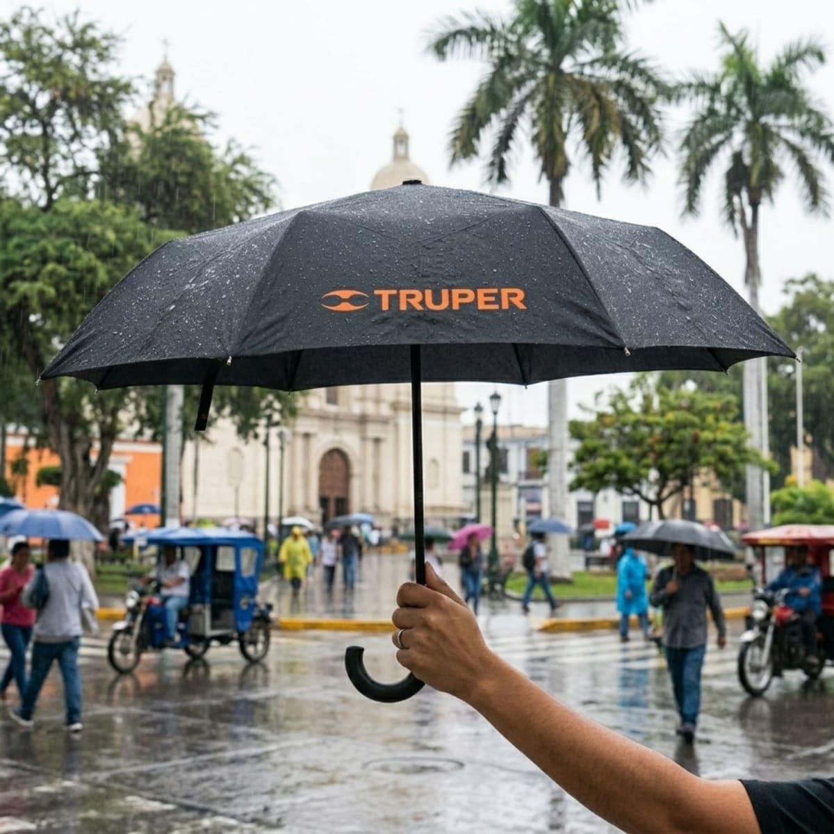 Paraguas sombrilla compacto plegable 100 cm Truper2