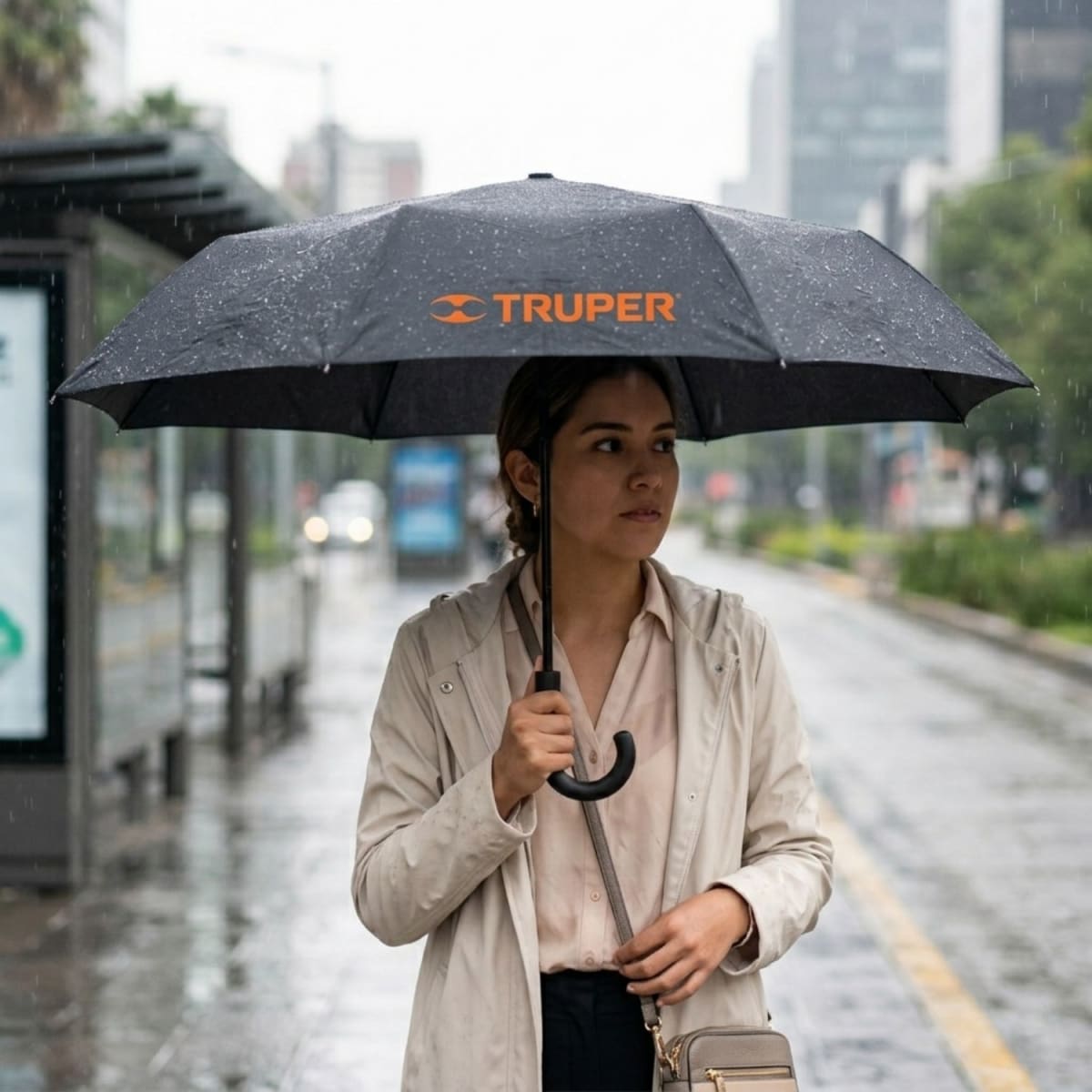 Paraguas sombrilla compacto plegable 100 cm Truper3