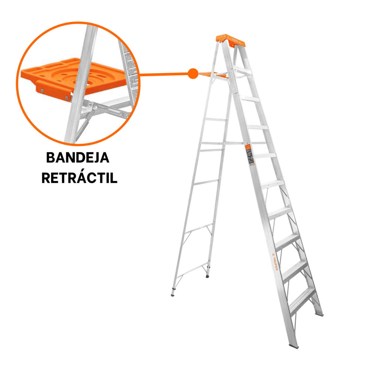 Escalera Tipo Tijera 9 Peldaños Soporta 175 Kg Truper6
