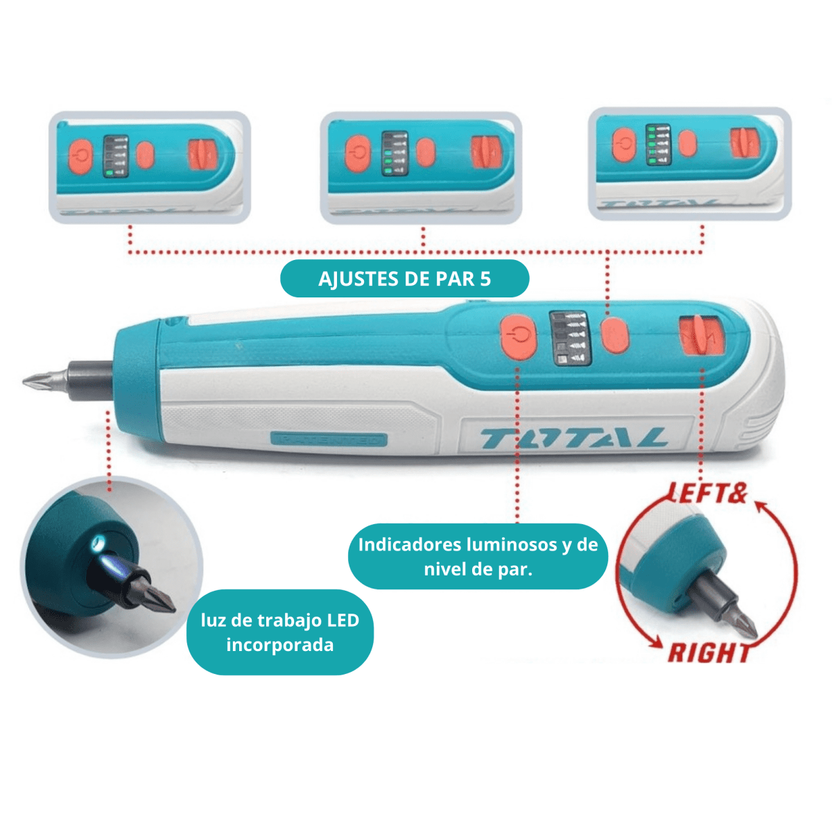 Destornillador atornillador inalambrico 4v Total4