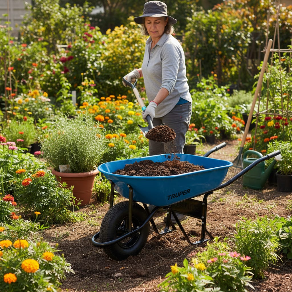 Carretilla 5.5 Truper + 2 Palas Cuadrada Total3