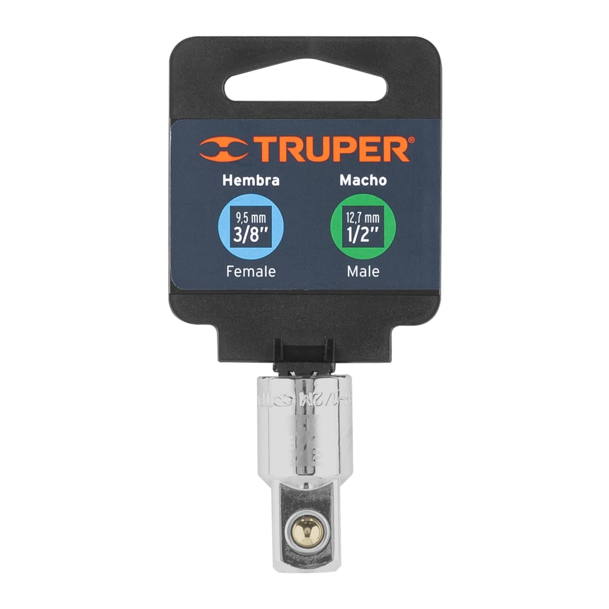 Adaptador para ratchet de encastre 3/8'' a encastre 1/2''. truper4