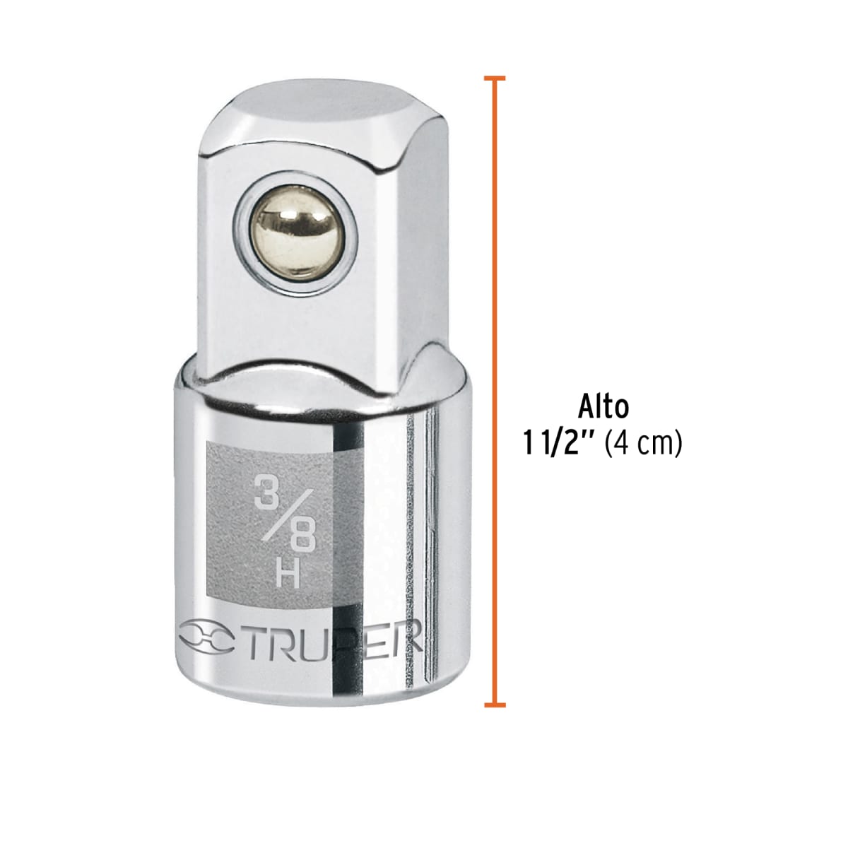 Adaptador para ratchet de encastre 3/8'' a encastre 1/2''. truper3