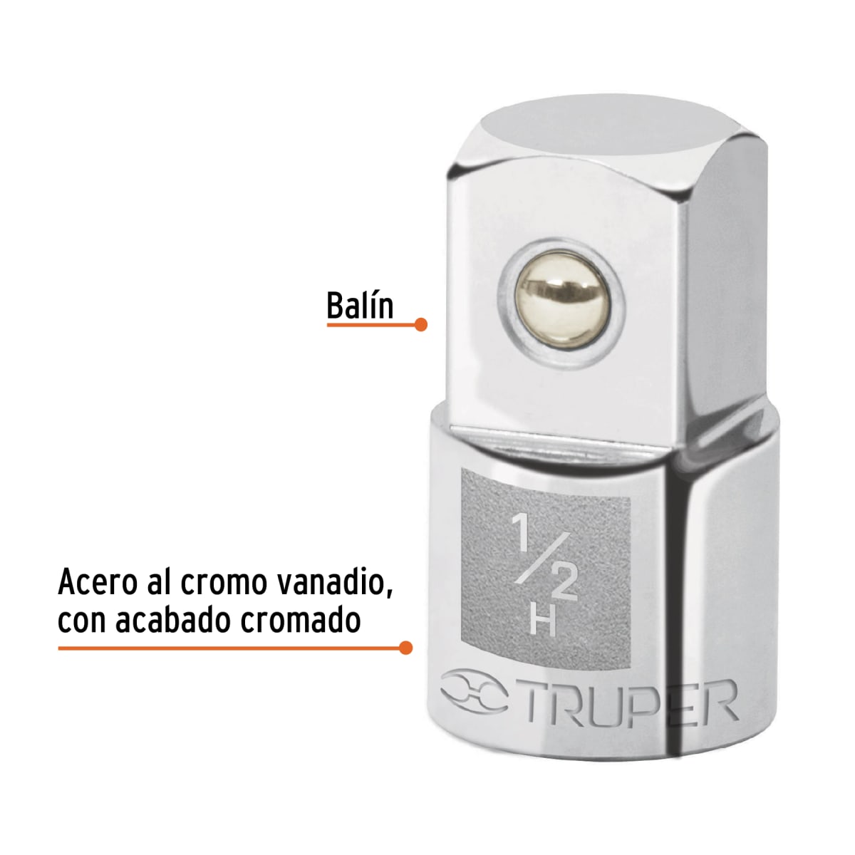 Adaptador para ratchet de encastre 1/2'' a encastre 3/4'' Truper2
