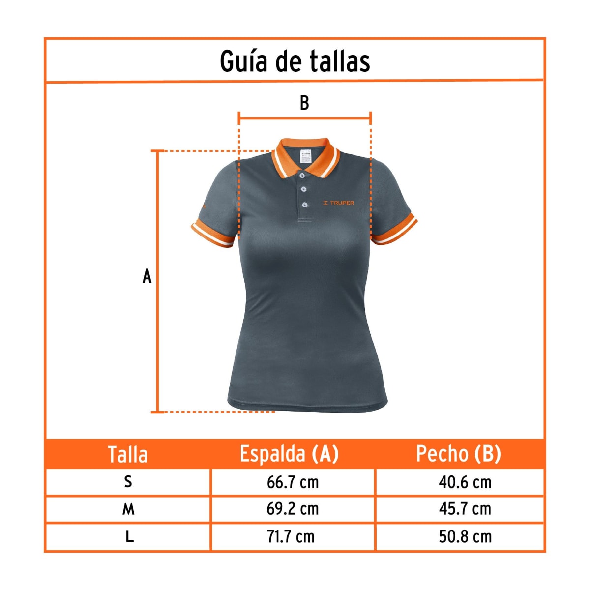 Polo camisero dry fit gris, para dama, Truper2