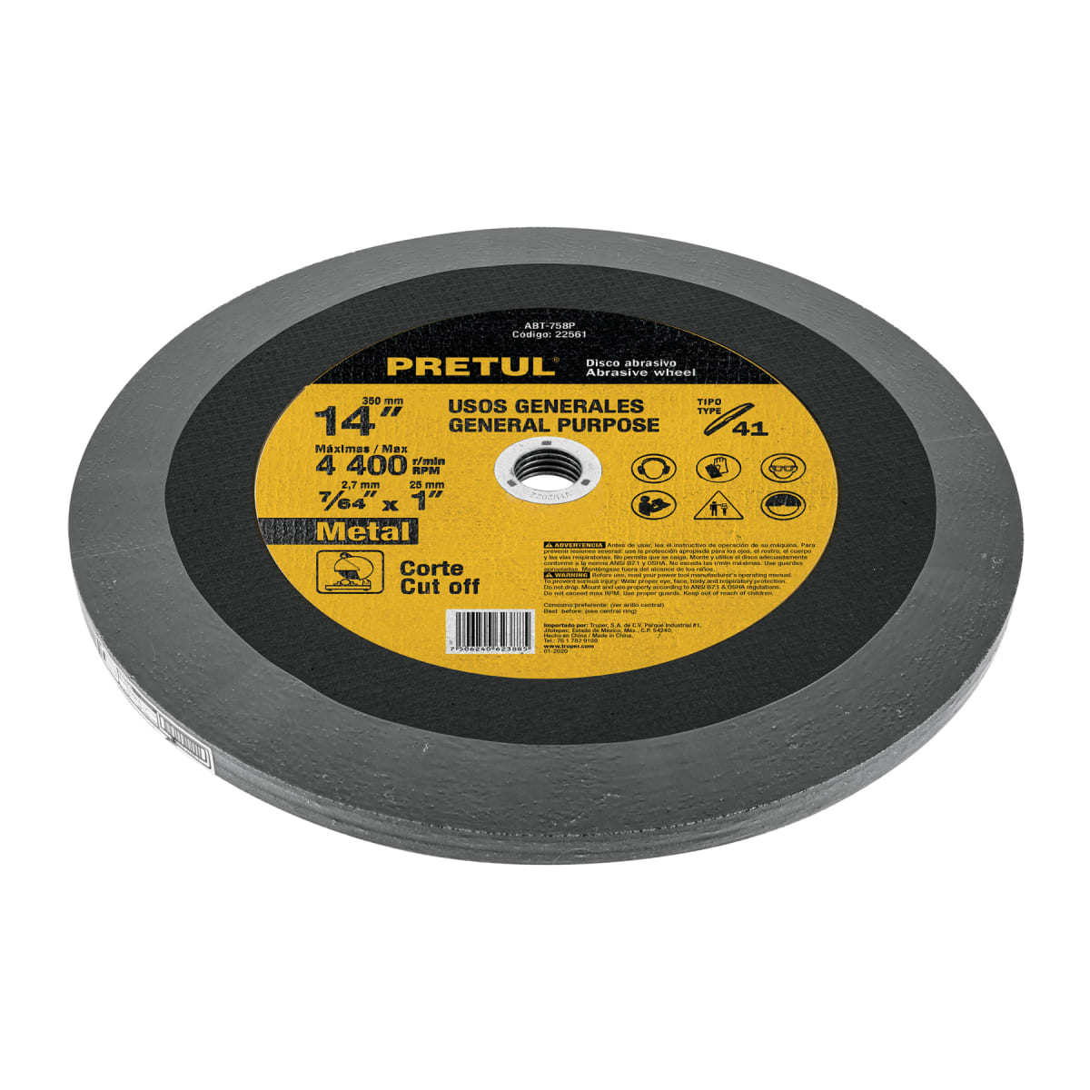 Disco de corte 14''  para corte de metal Pretul4