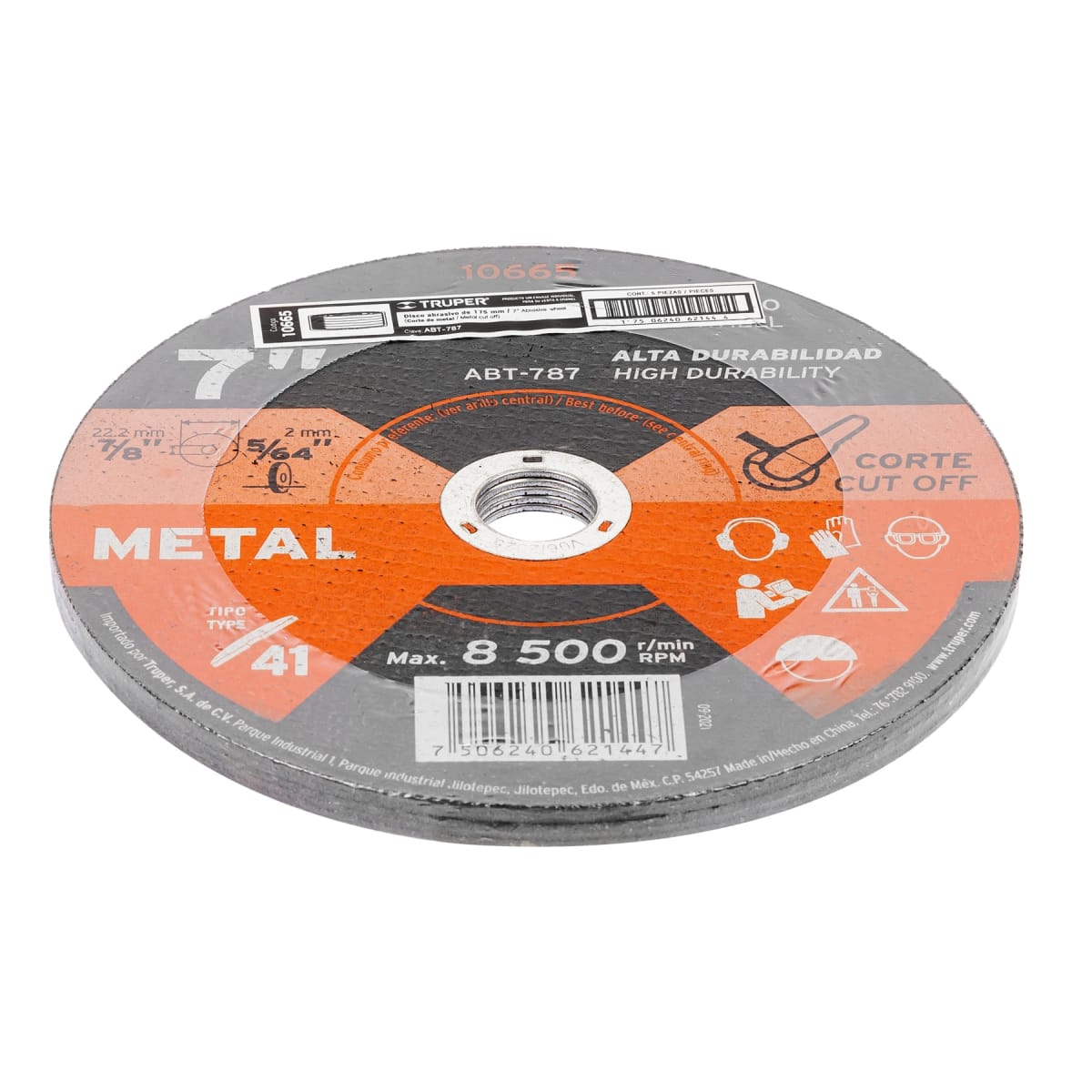 Disco de 7´´ para corte de metal, tipo 41, Truper4
