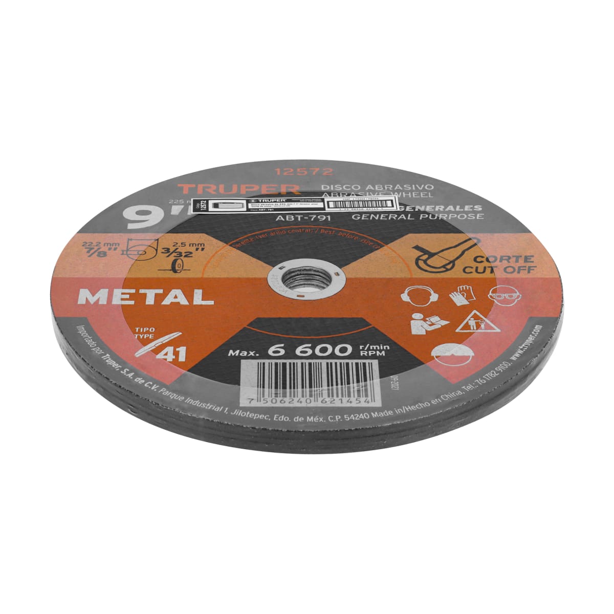 Disco de 9´´ para corte de metal, tipo 41, Truper4