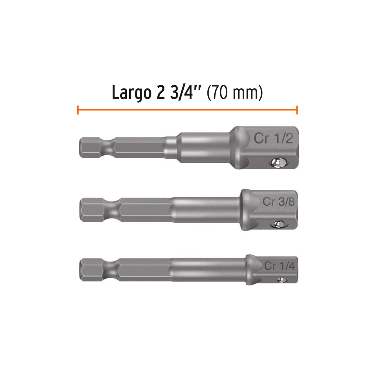 Adaptadores para dados taladro atornillador 3 pzas 1/4