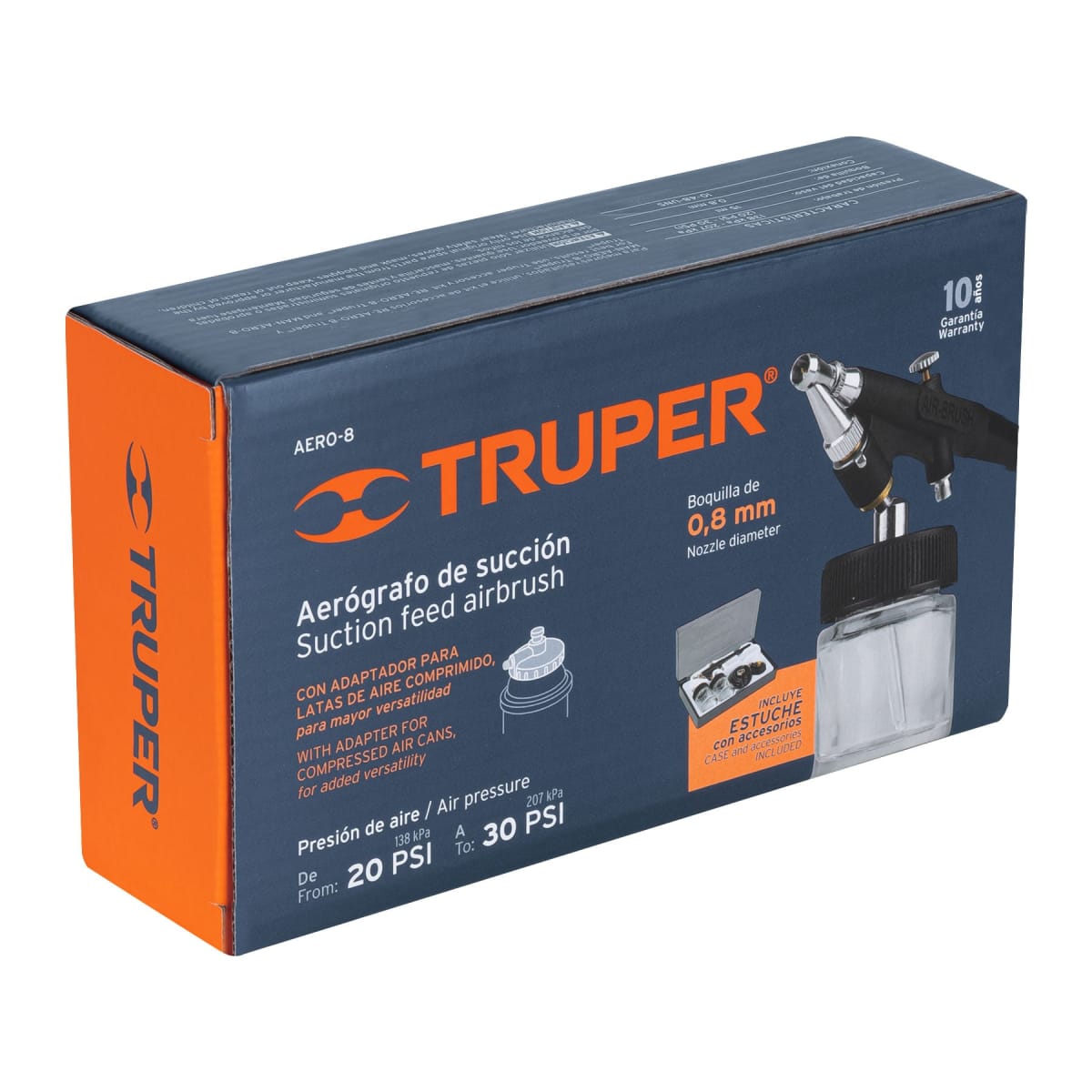 Aerógrafo de succión Boquilla de 0.8 mm Truper5