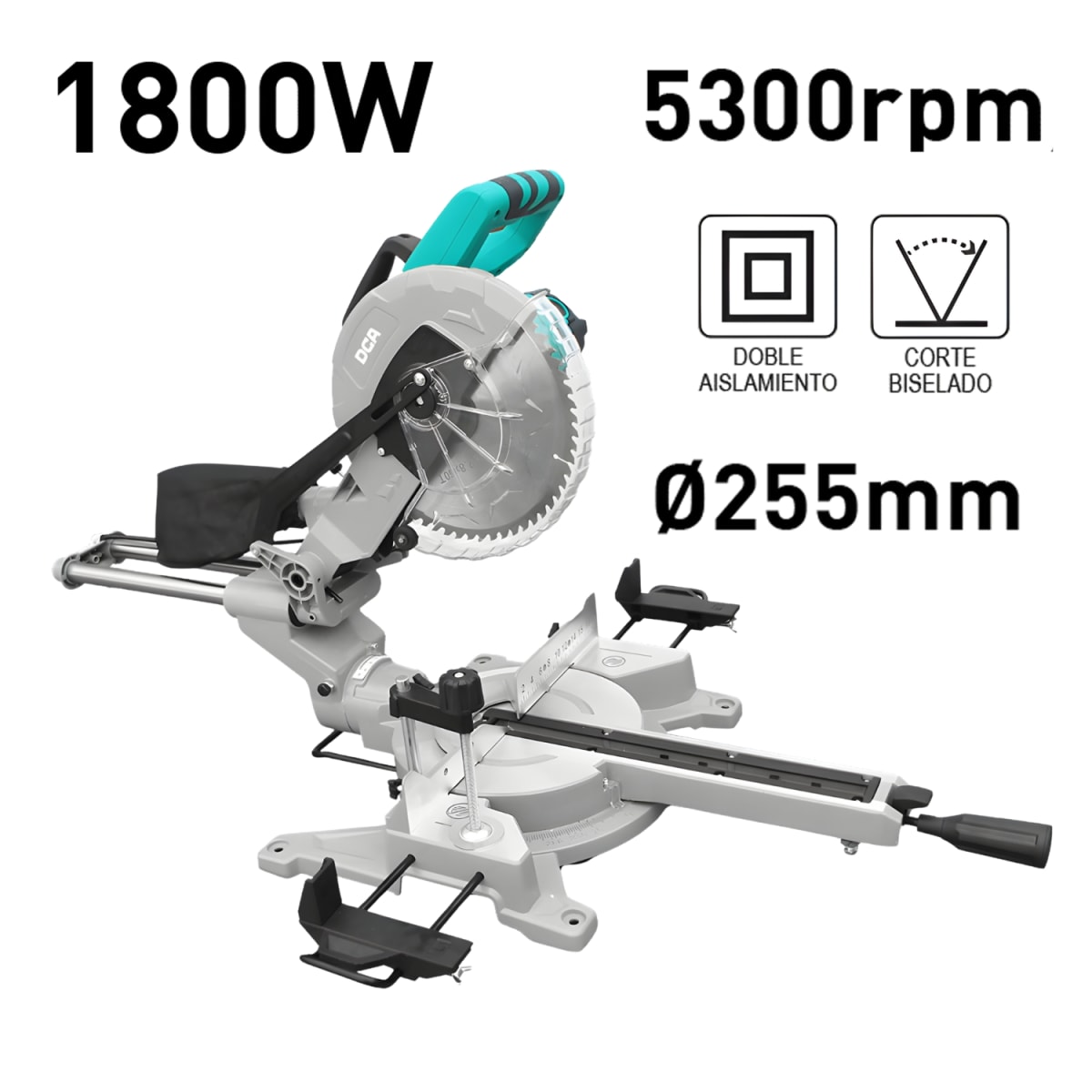 Sierra Ingletadora Telescópica 1800W 10