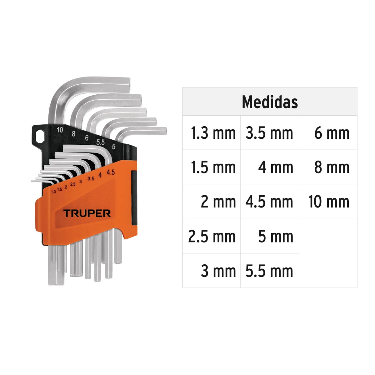 Juego 13 llaves allen mm punta hexagonal con organizador3