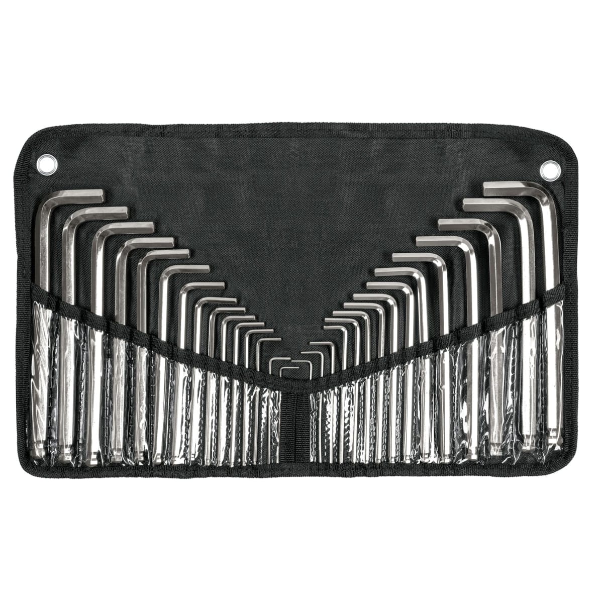 Juego 30 llaves allen largas std y mm punta bola, estuche Truper1