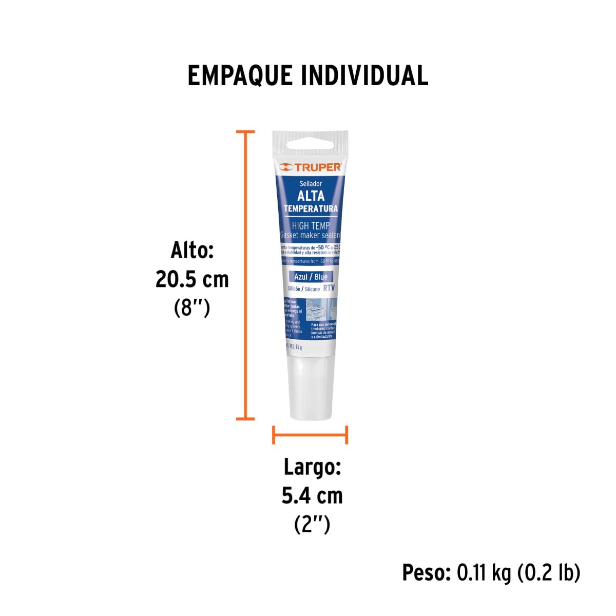 Silicona azul para altas temperaturas, 85 g Truper2