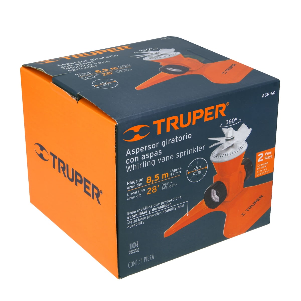Aspersor base de acero con aspas. truper5
