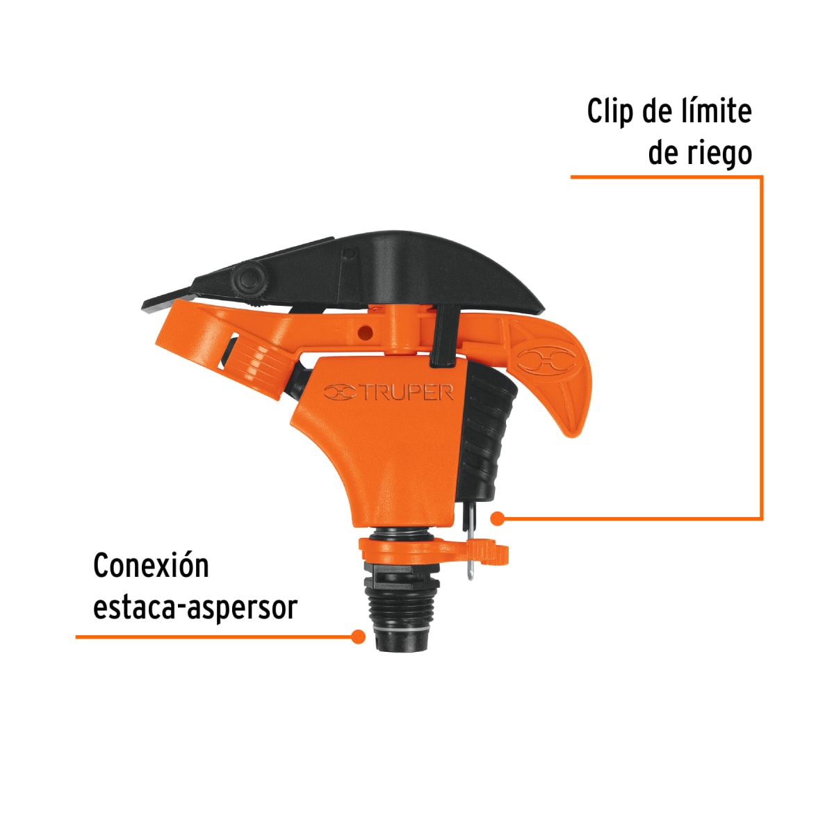Aspersor plástico cabeza sola, Truper2