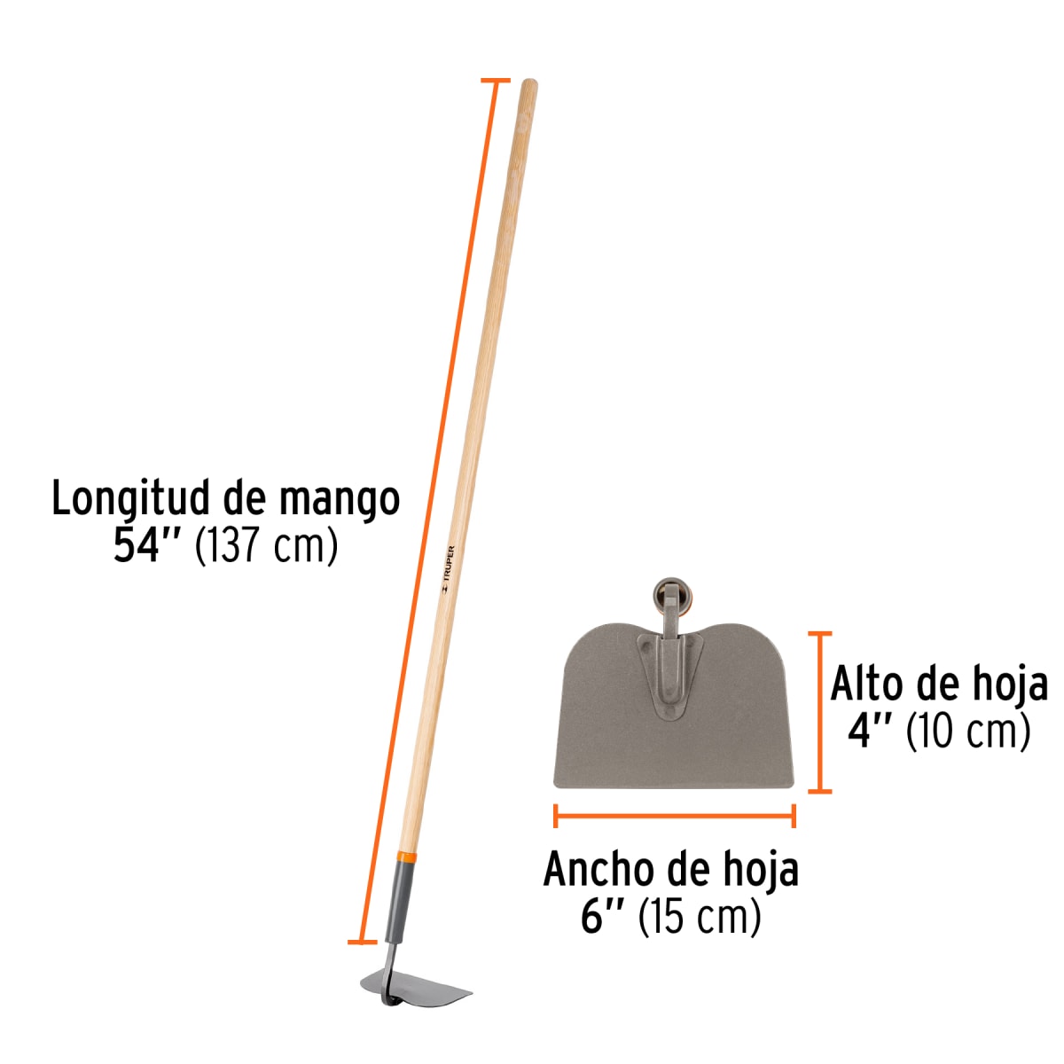Azadon jardinero mango 54¨ Truper3