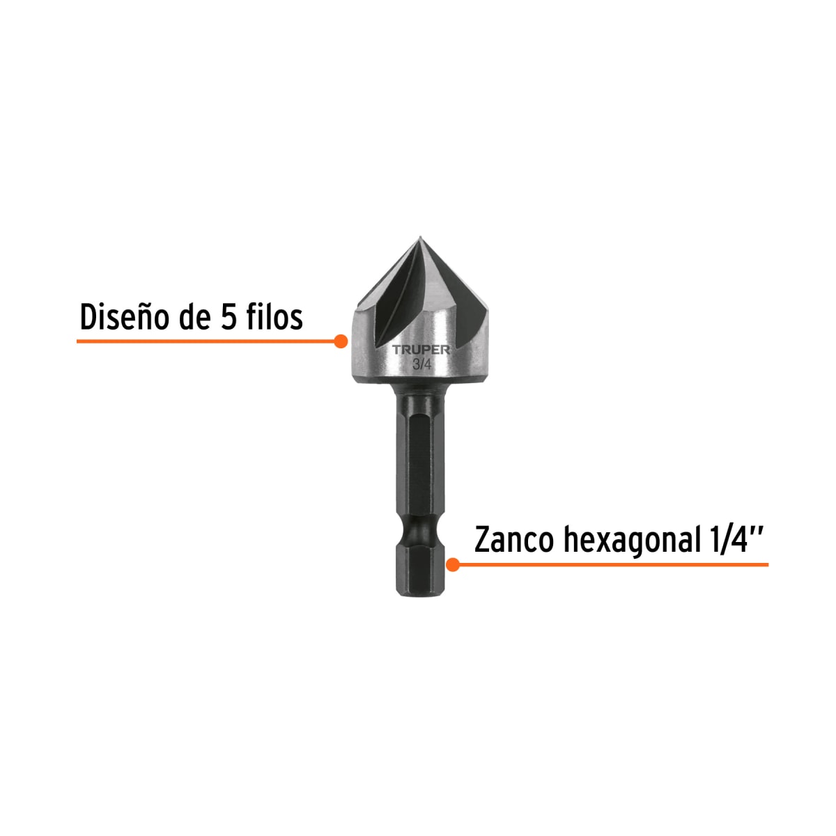 Avellanador HSS cambio rápido 3/4', Truper2