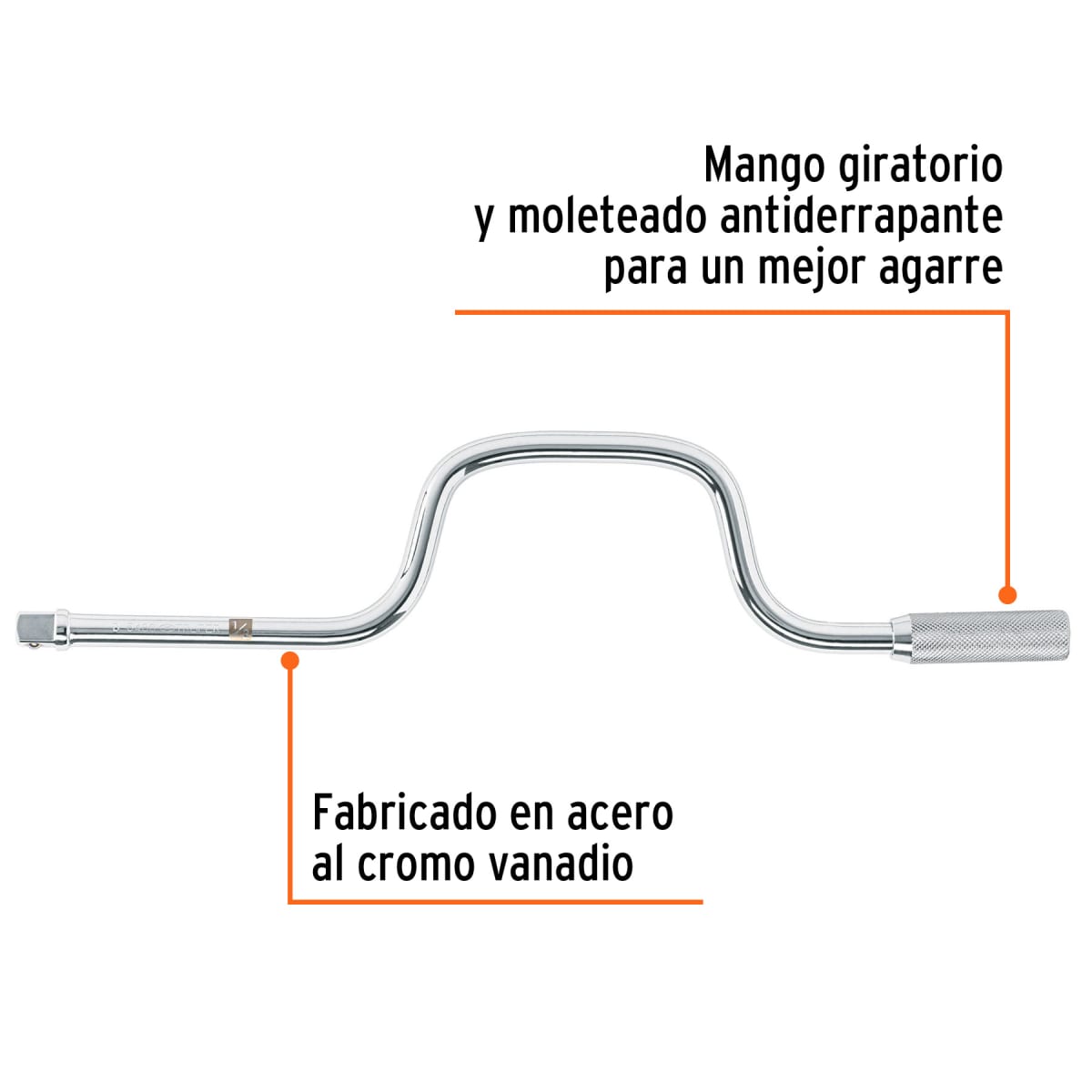 Palanca berbiquí encastre 1/2´´ largo 18´´, Truper2