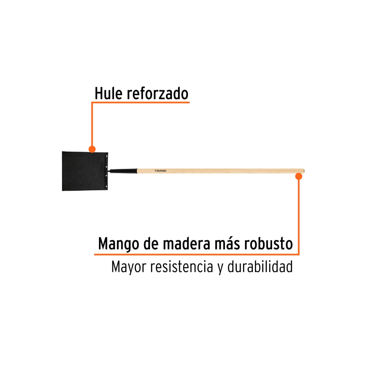 Pala bate fuego con mango de madera de 60´´, Truper3