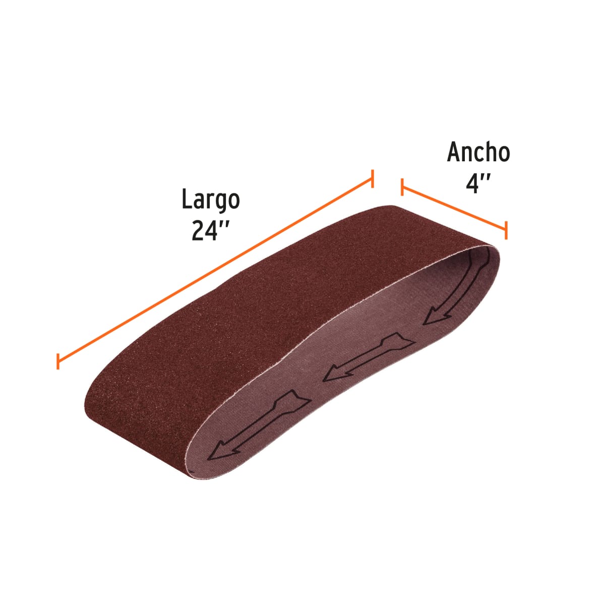 1 banda de lija 4 x 24´´ p/madera grano 80 Truper2