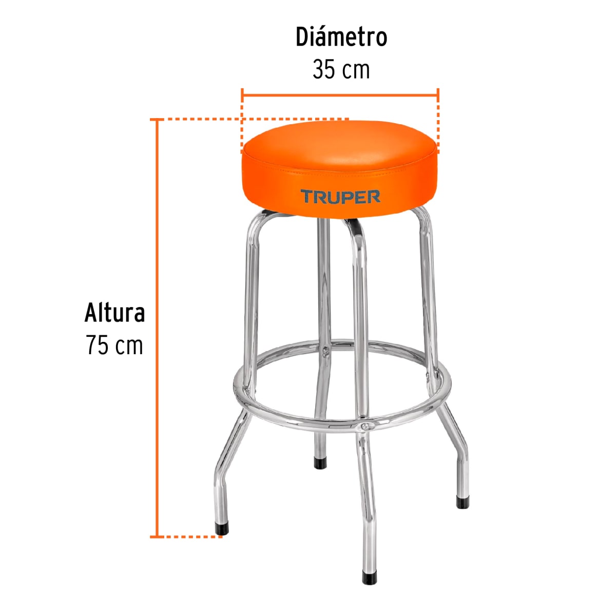 Banco metálico asiento giratorio Truper2
