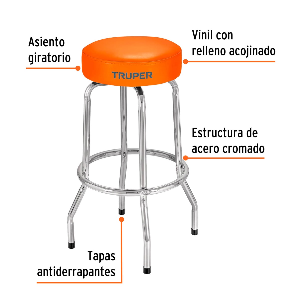 Banco metálico asiento giratorio Truper3