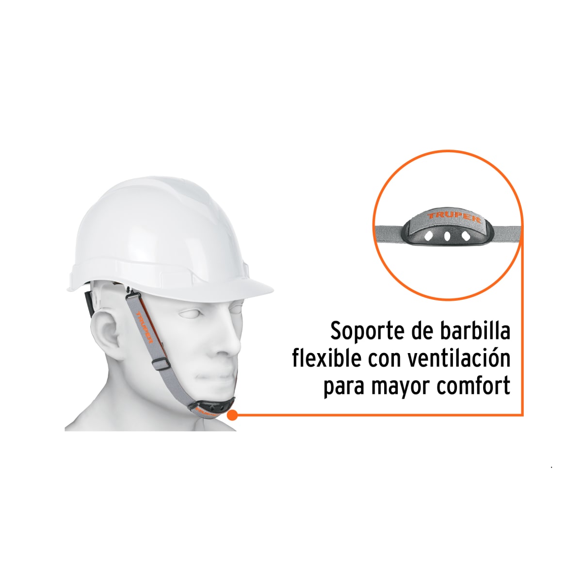 Mentonera para casco de seguridad industrial. truper2