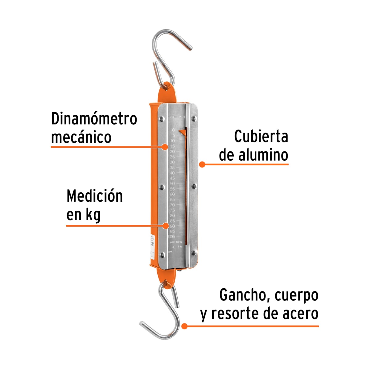 Balanza romana de resorte 100kg Truper2