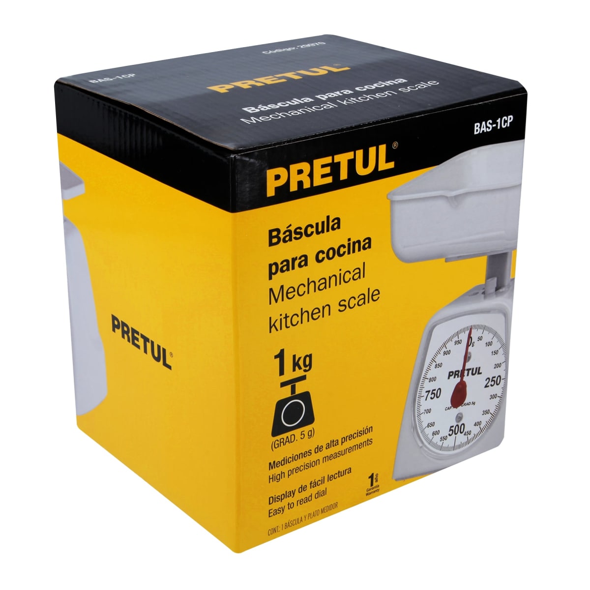 Balanza mecánica de cocina 1 kg Pretul5