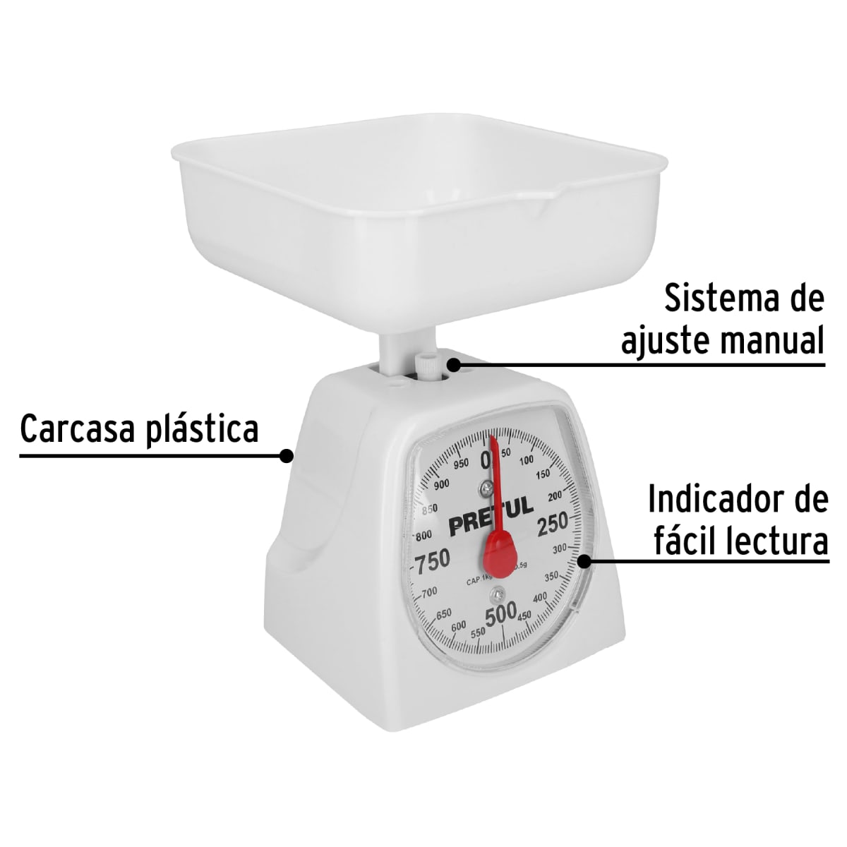 Balanza mecánica de cocina 1 kg Pretul2