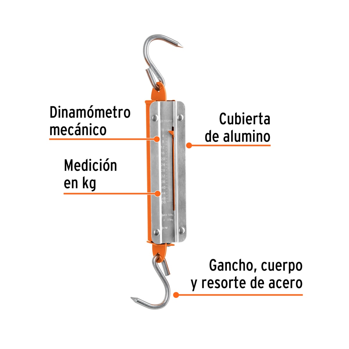 Balanza romana de resorte capacidad 50 kg Truper2
