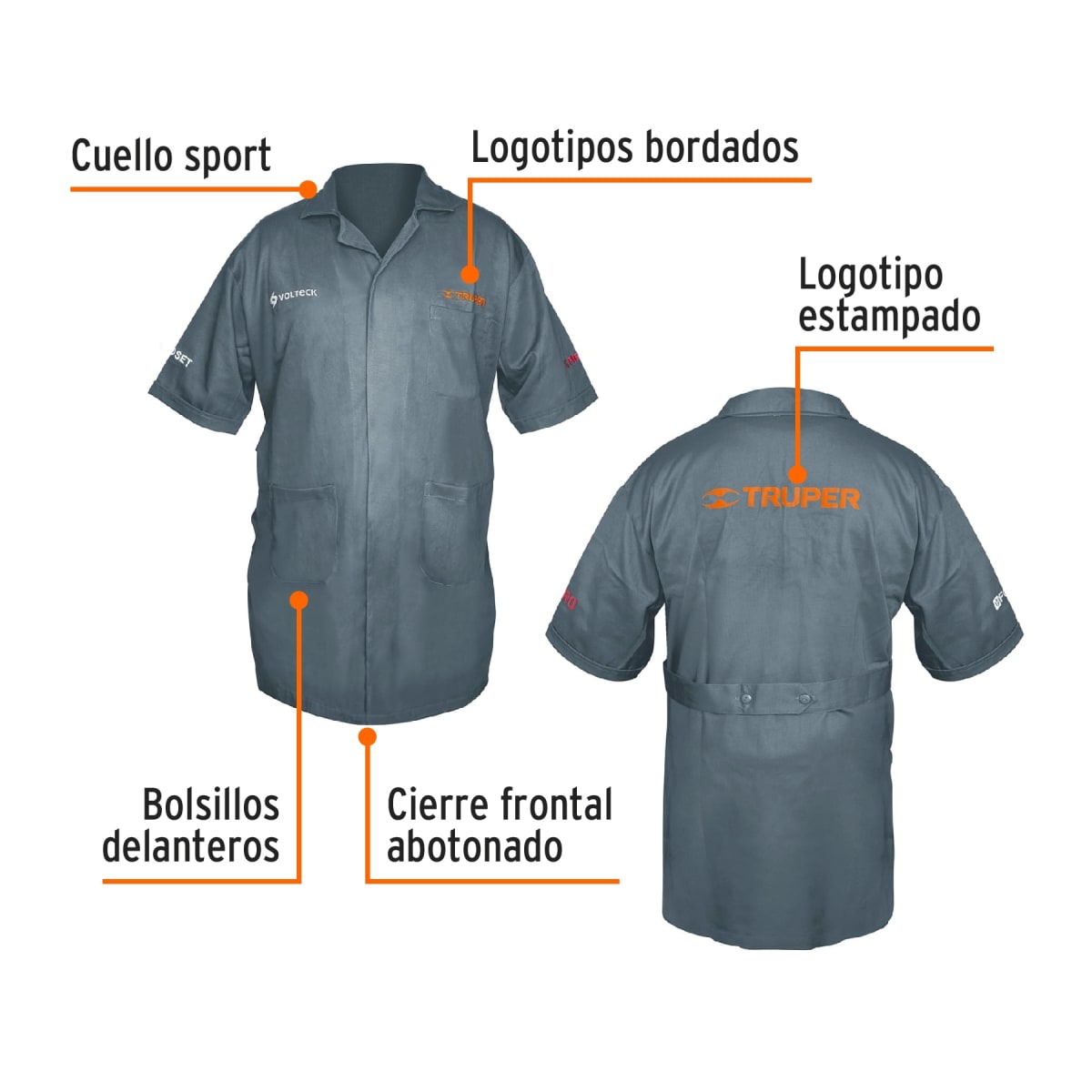 Bata bordada con logo, talla 42, Truper2