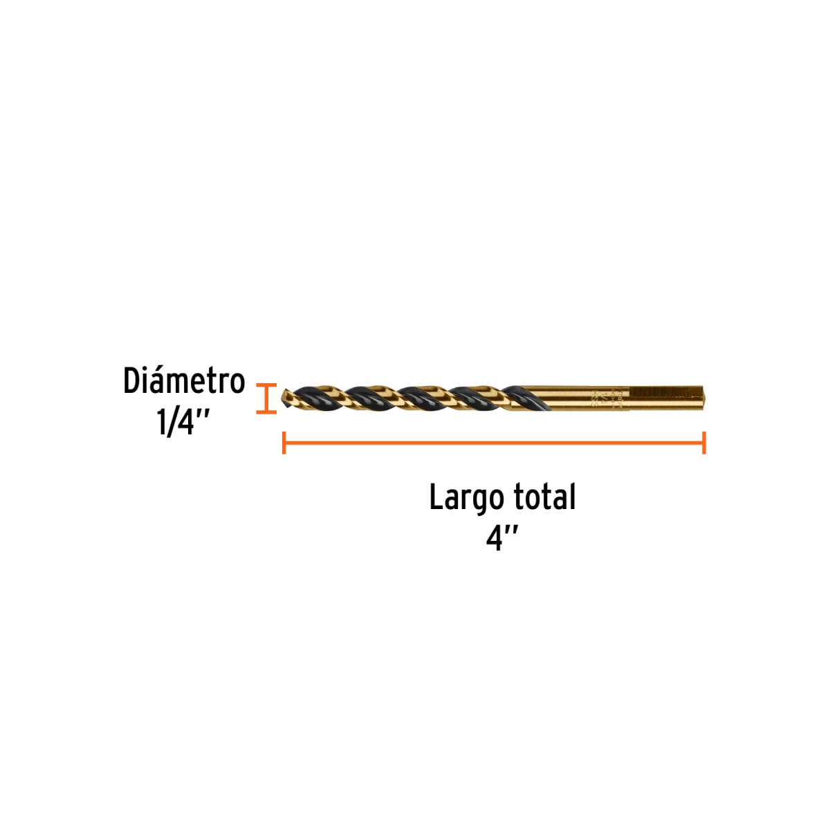 Broca HSS 1/4' Trugold para metal, Truper Expert por unidad3