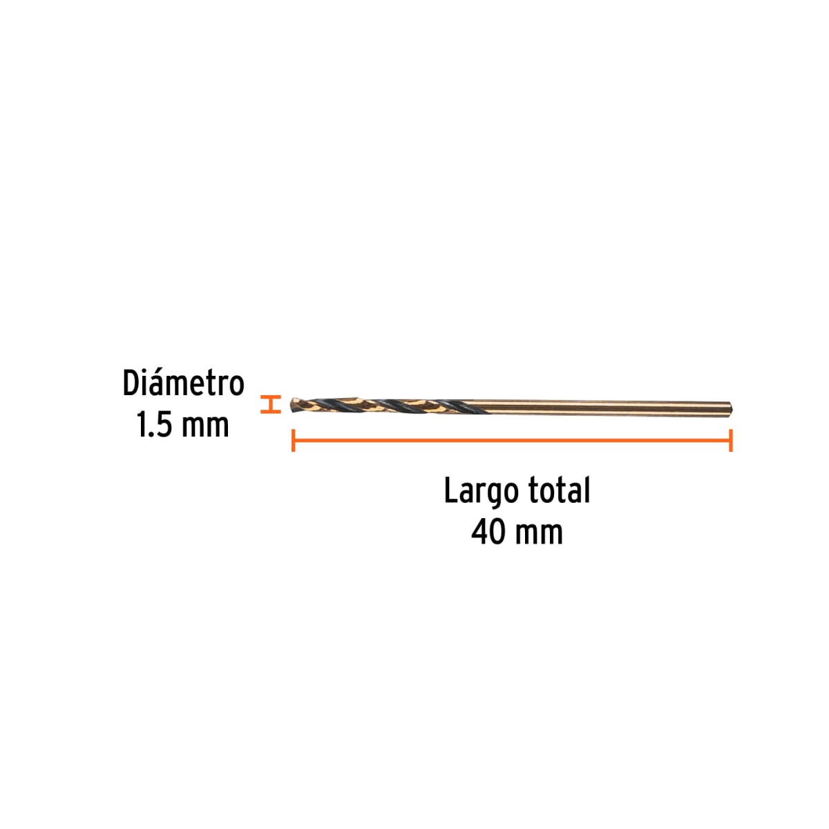 Broca HSS 1.5 mm Trugold para metal, Truper Expert por unidad3